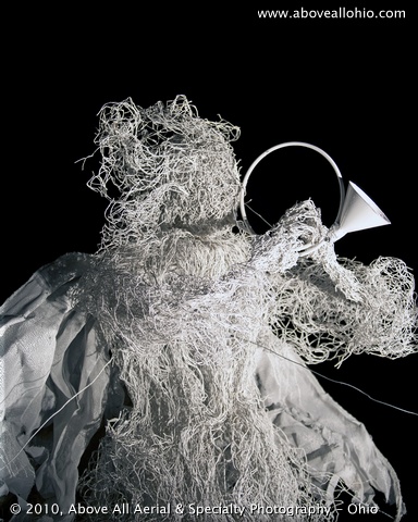 A close up of a life-sized angel which was part of a large Christmas display in north central Ohio