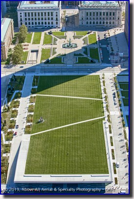 An aerial view of the Cleveland Medical Mart and Convention Center; downtown Cleveland, Ohio.