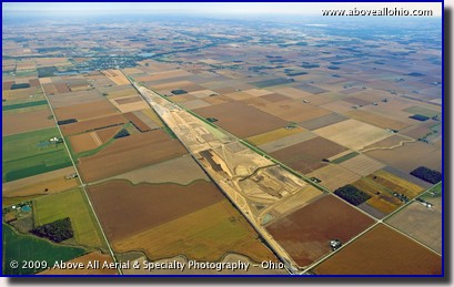 Aerial photo - new CSX intermodal yard under construction near North Baltimore, OH
