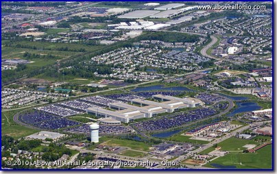 Aerial photo of the JPMorgan Chase Bank offices on the north side of Columbus, Ohio