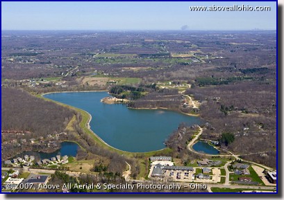 Aerial photo of Lake Medina, in Medina, OH
