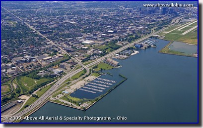 Aerial photo of a possible location of the new Port of Cleveland